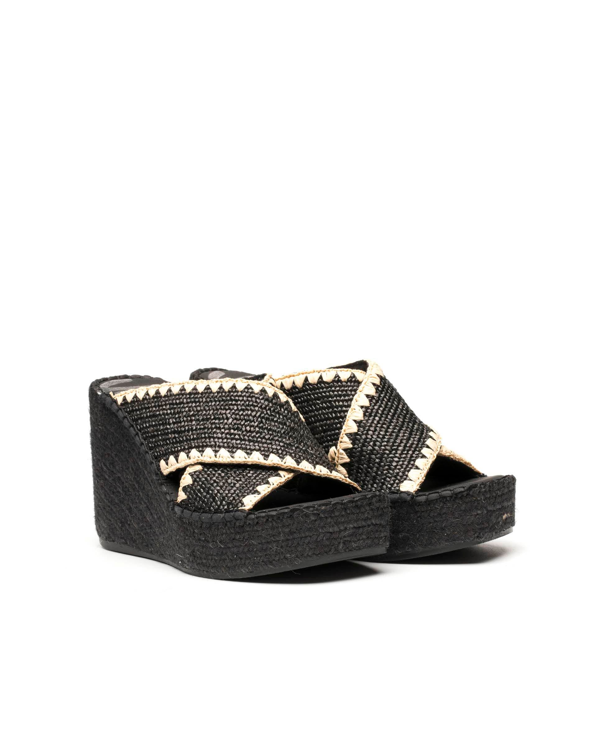Black raffia clog Monet