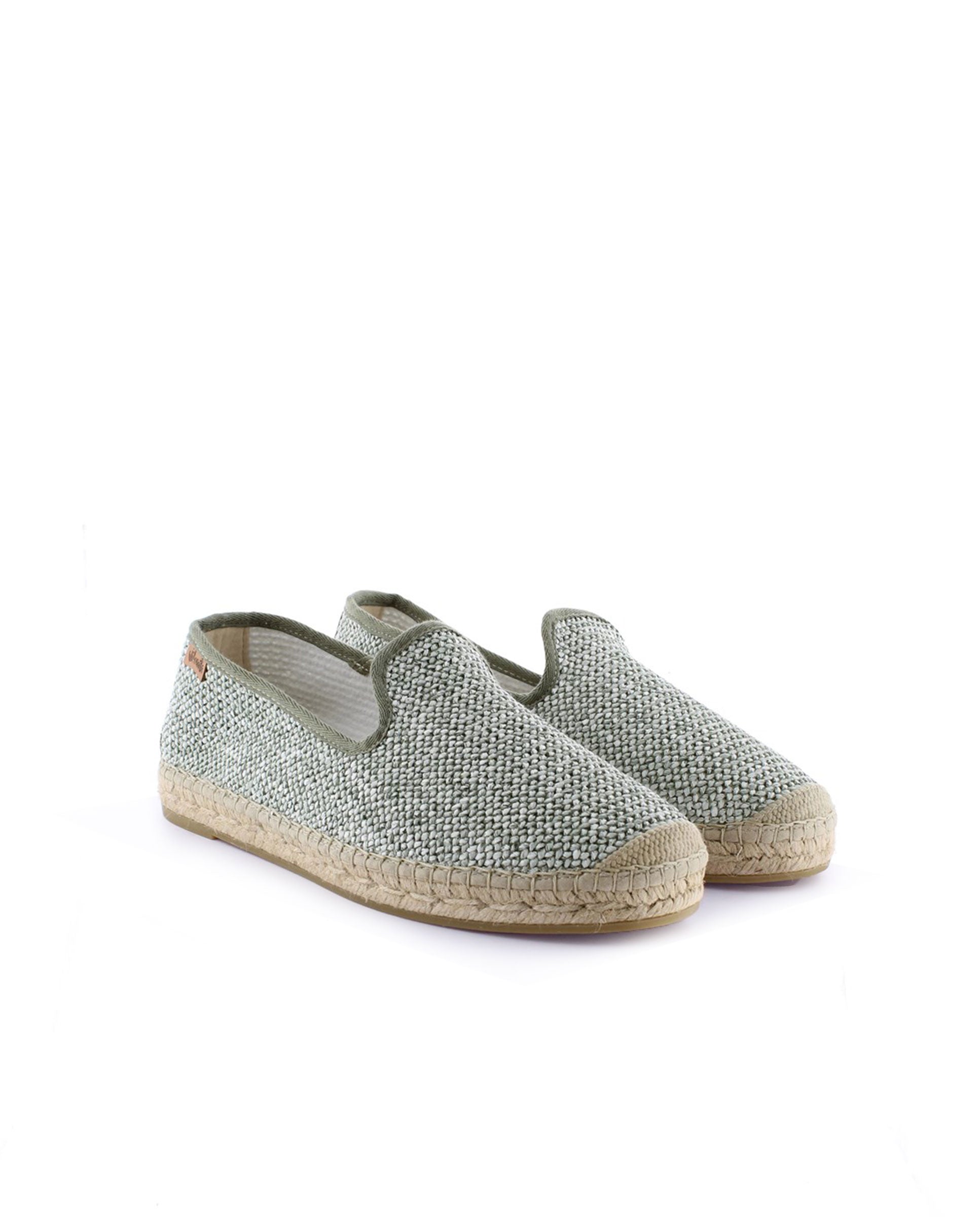 Slipper en rafia trenza verde Borneo