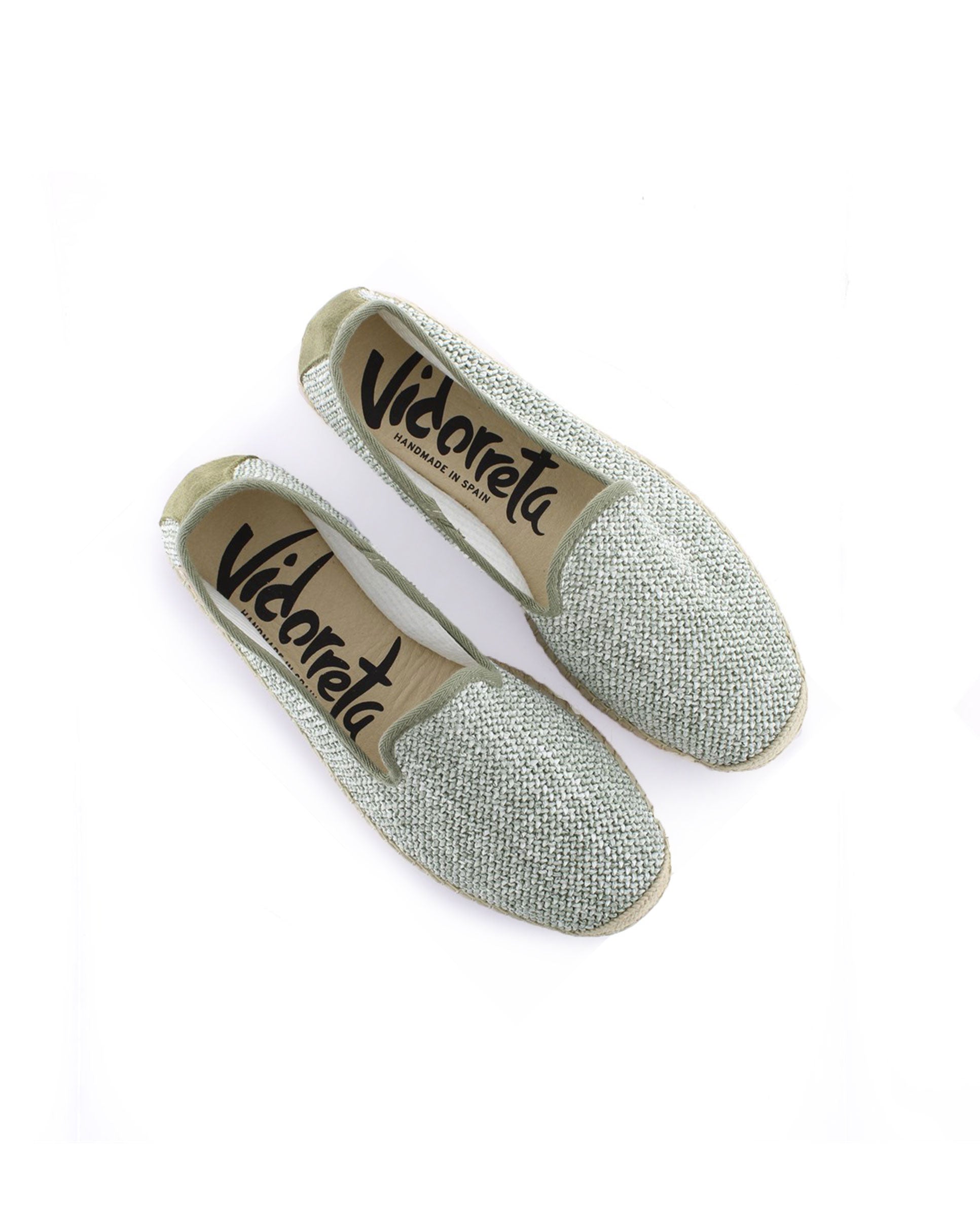 Slipper en rafia trenza verde Borneo