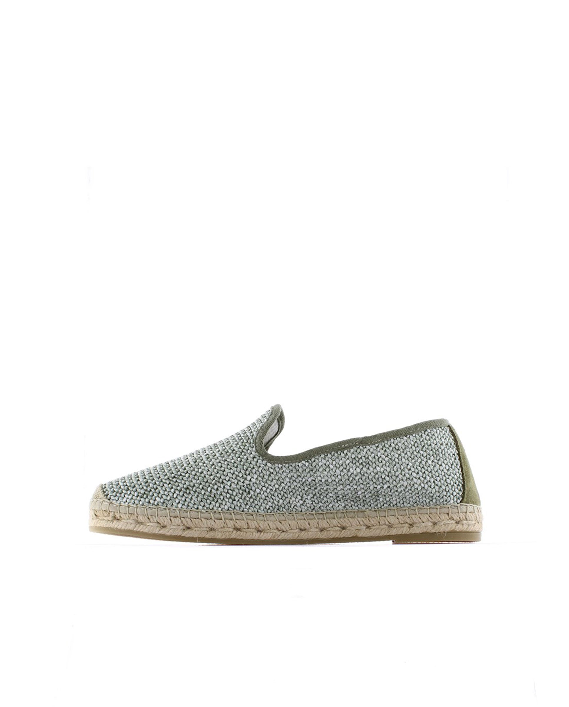 Slipper en rafia trenza verde Borneo