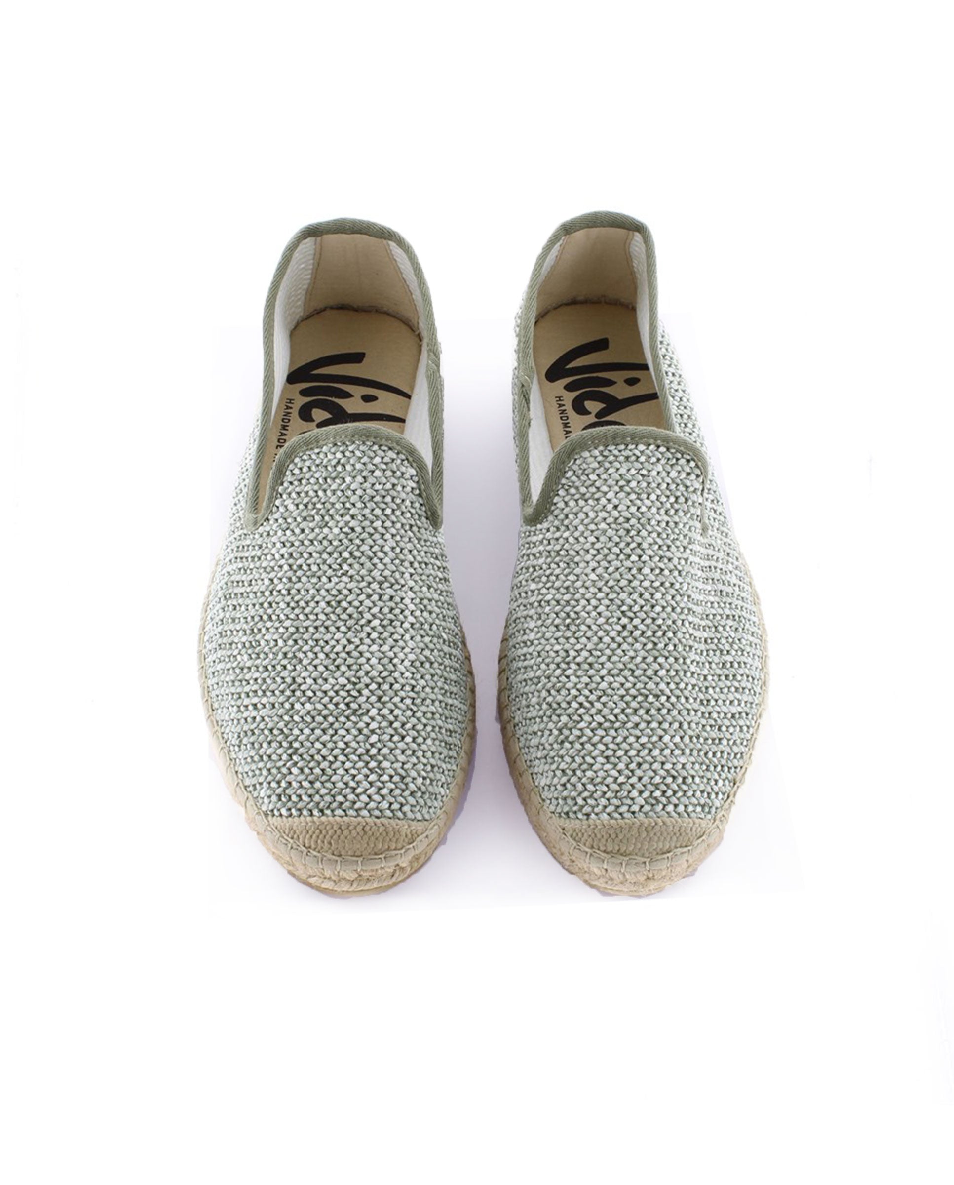 Slipper en rafia trenza verde Borneo