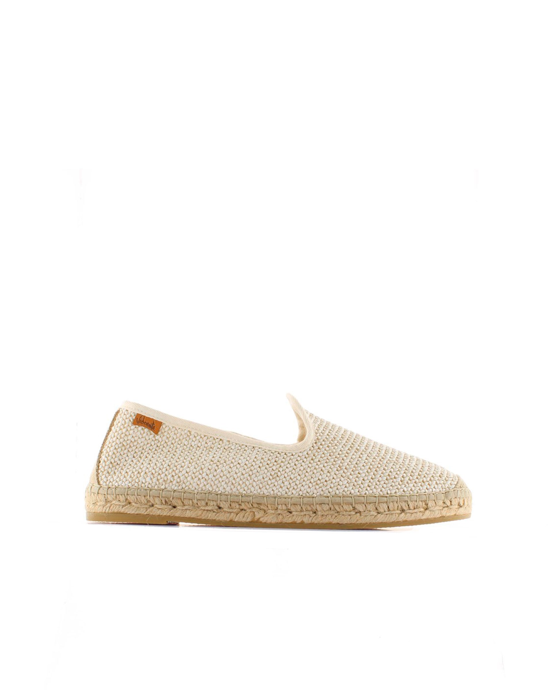Slipper en rafia trenza crudo Borneo