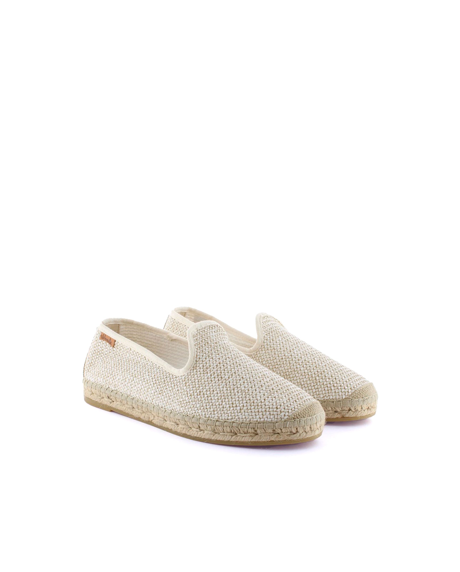 Slipper en rafia trenza crudo Borneo