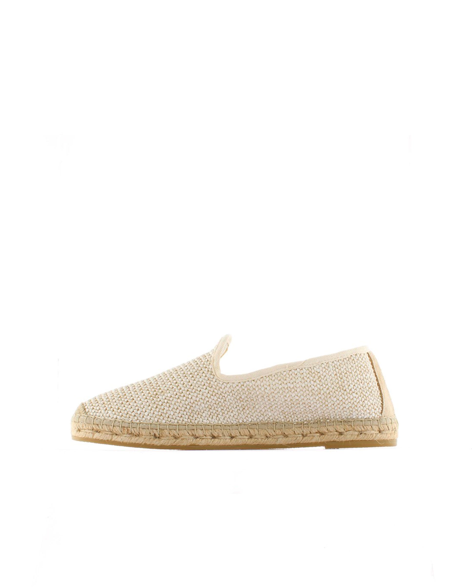 Slipper en rafia trenza crudo Borneo