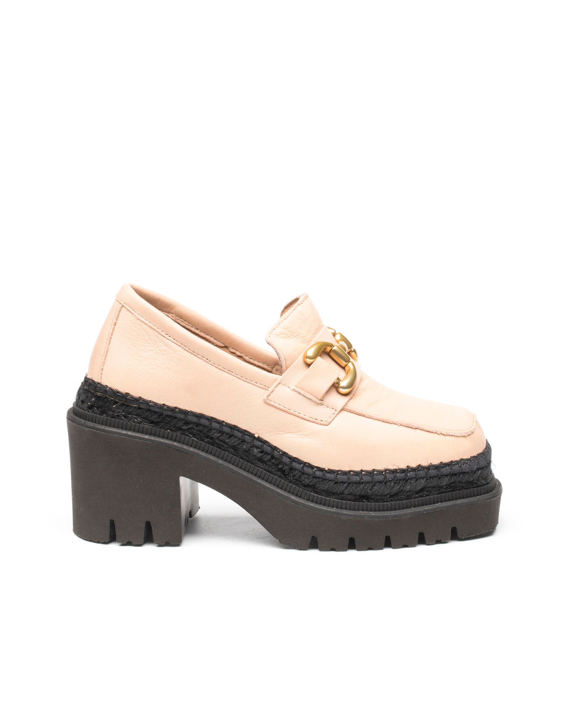 Panteta nude velvet heeled loafer