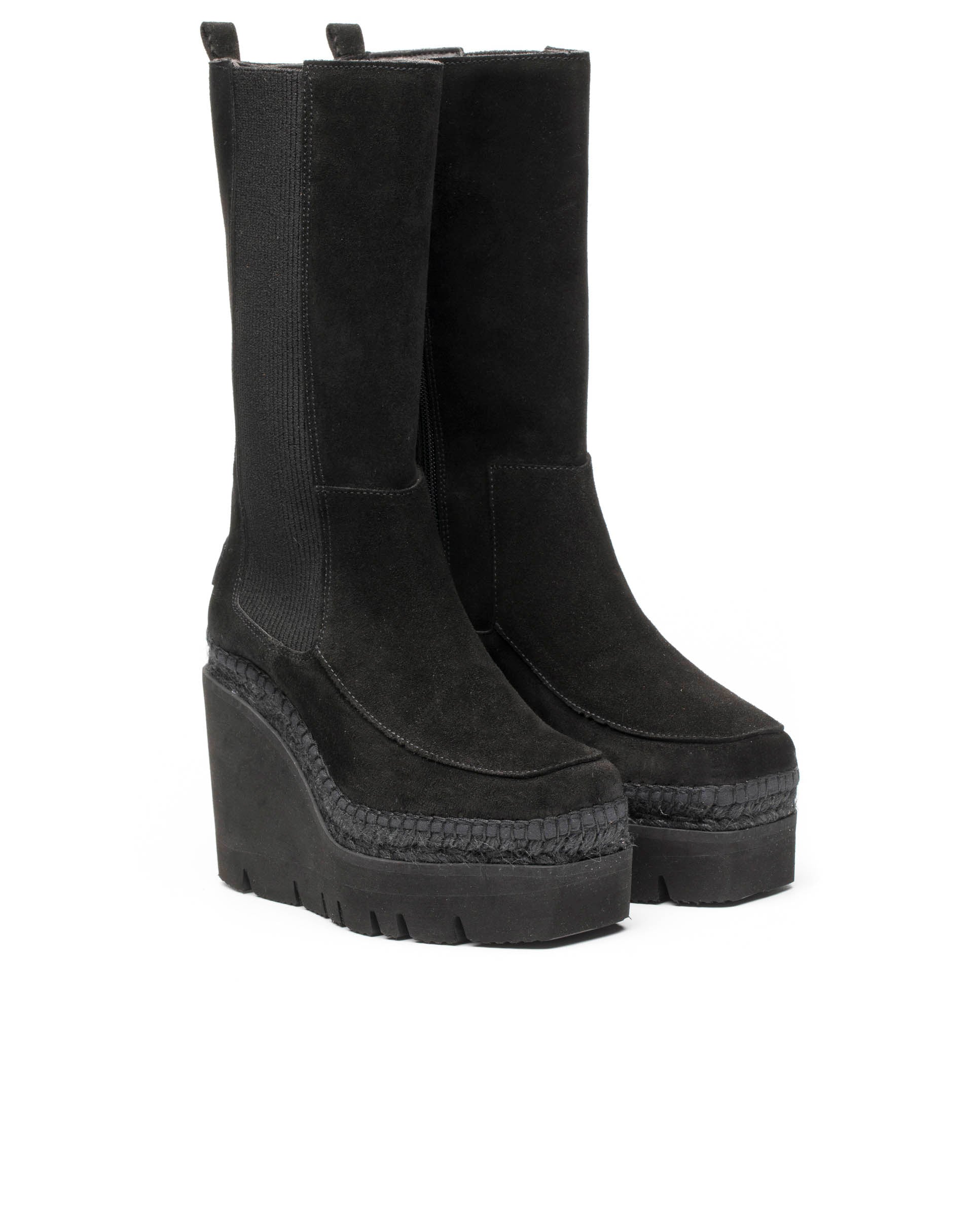Bota alta en serraje negro Puma