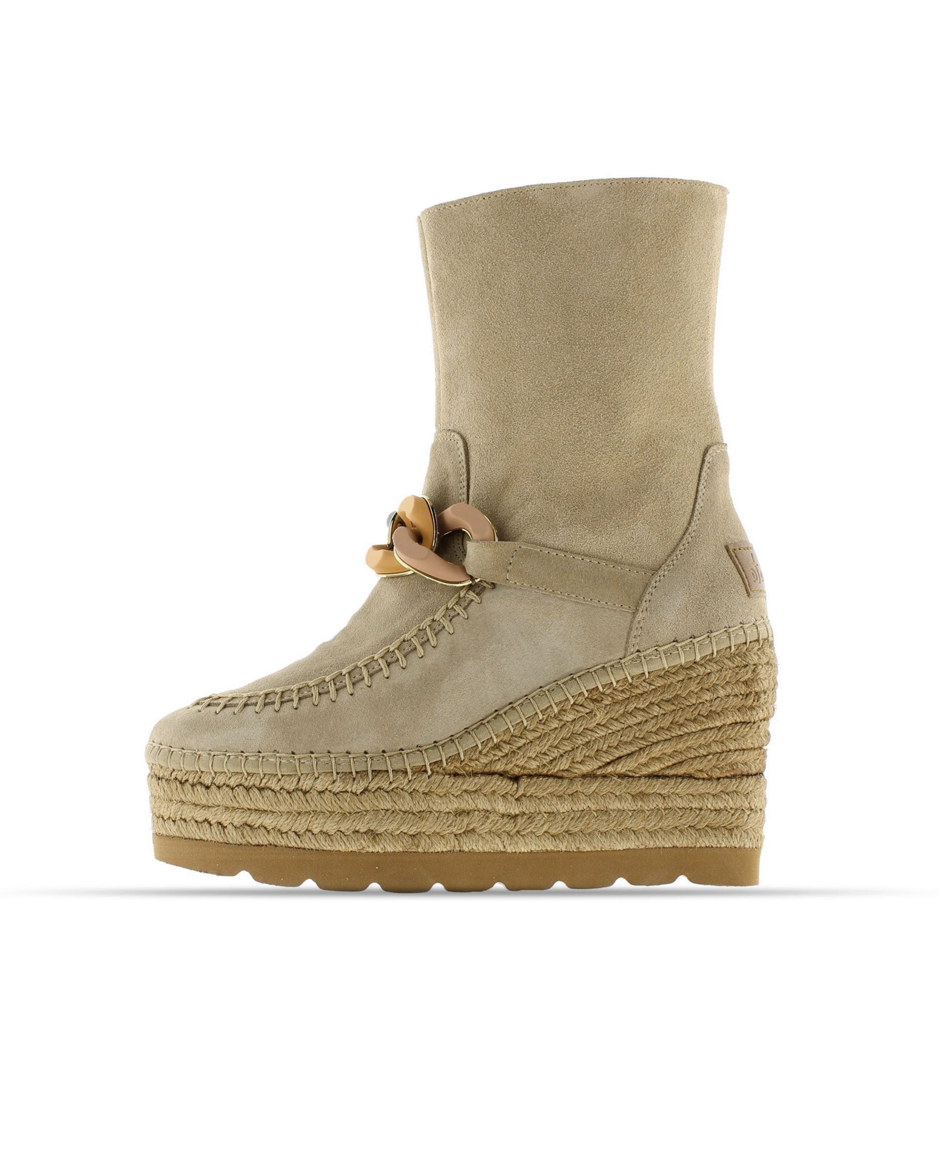 Botin cadena en serraje arena Tilo 5