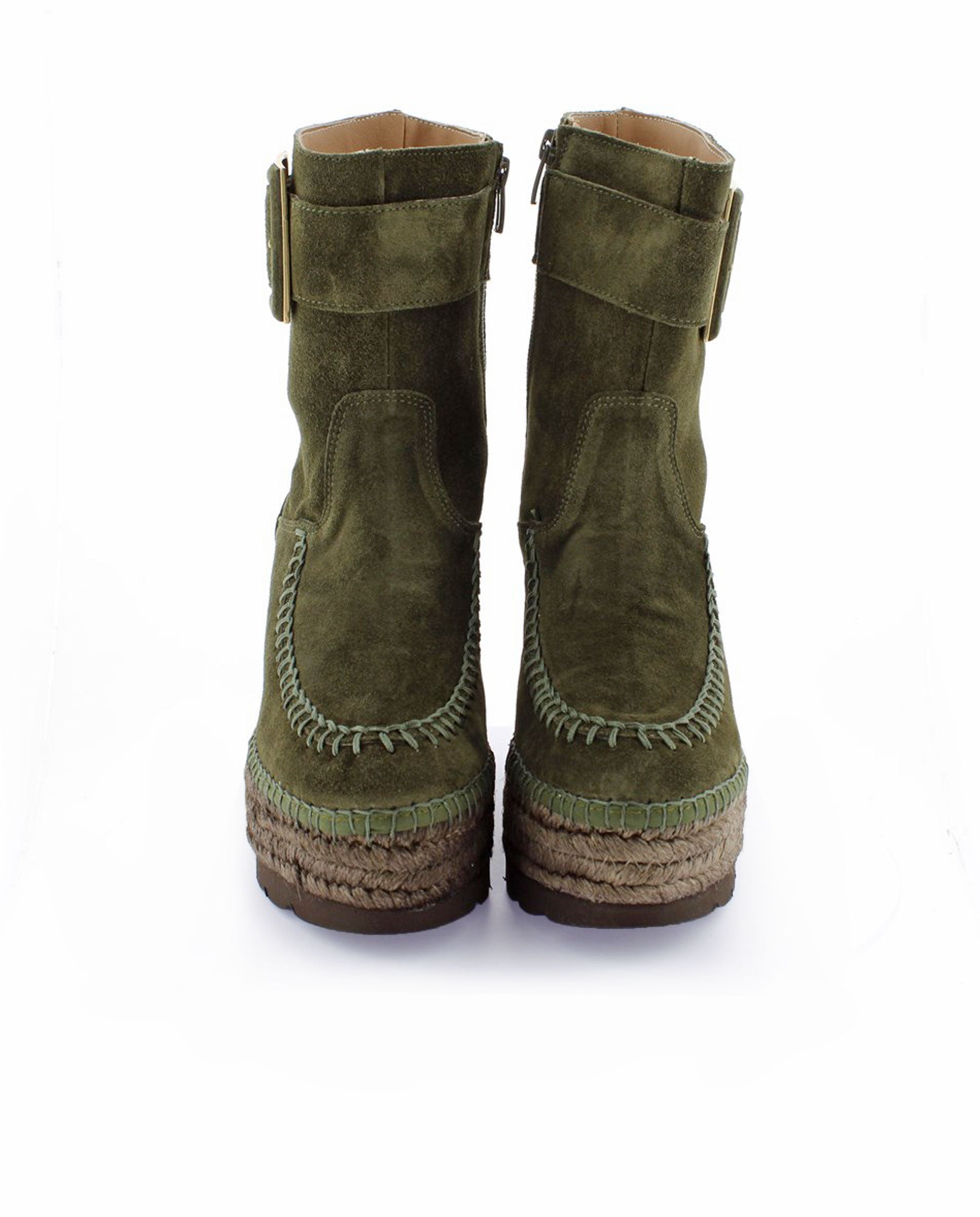 Buckle boot in khaki suede Tilo 5