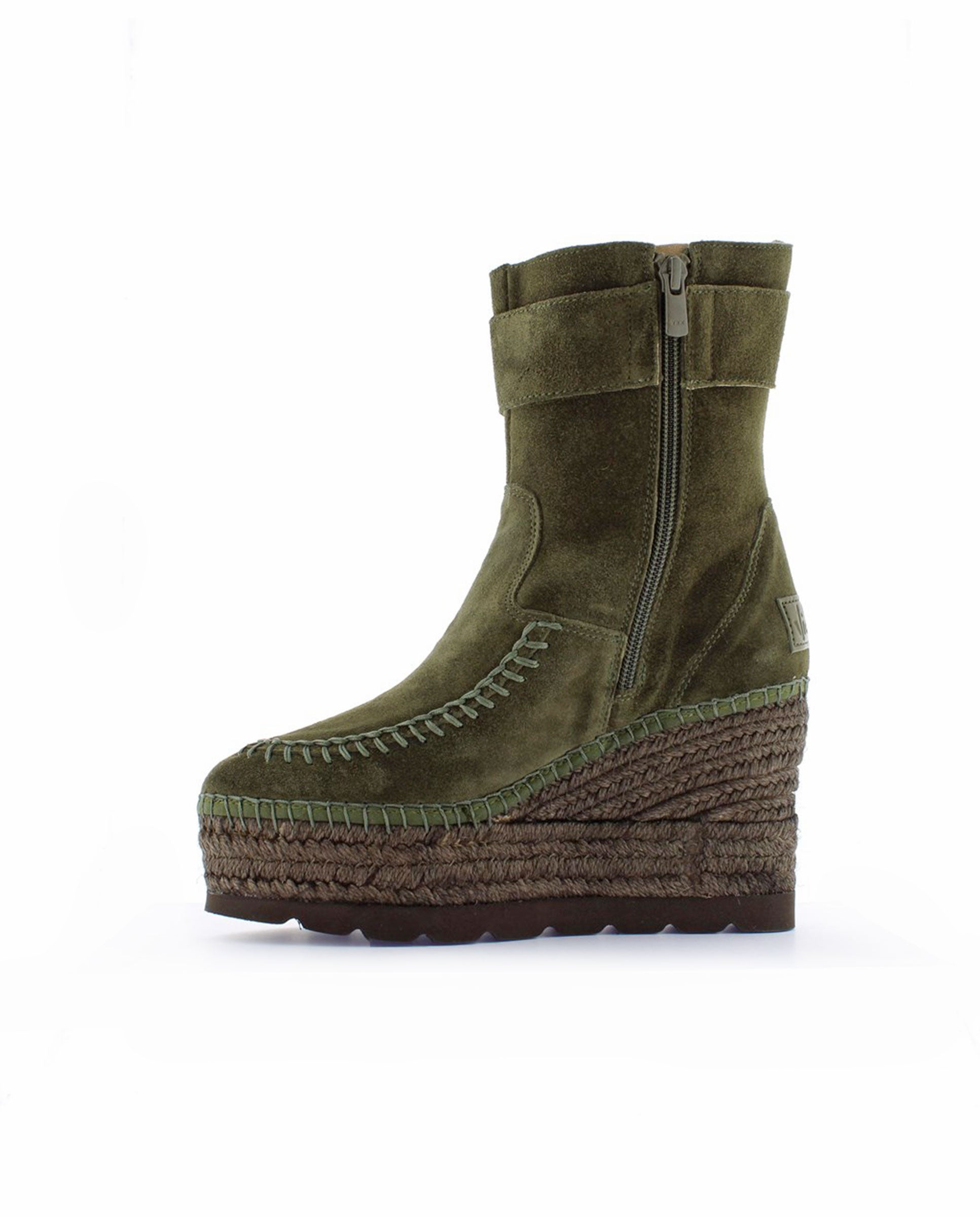 Buckle boot in khaki suede Tilo 5
