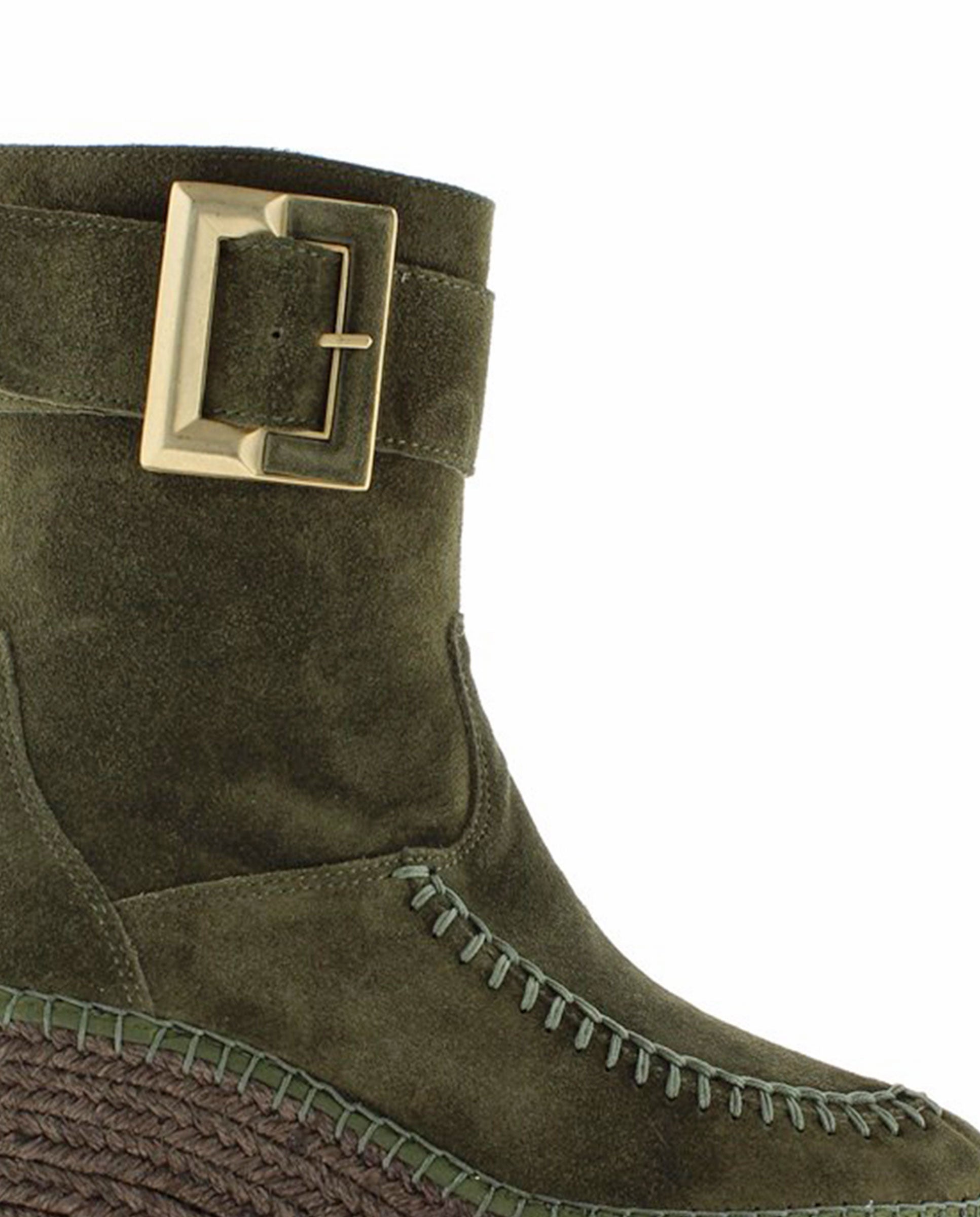 Buckle boot in khaki suede Tilo 5