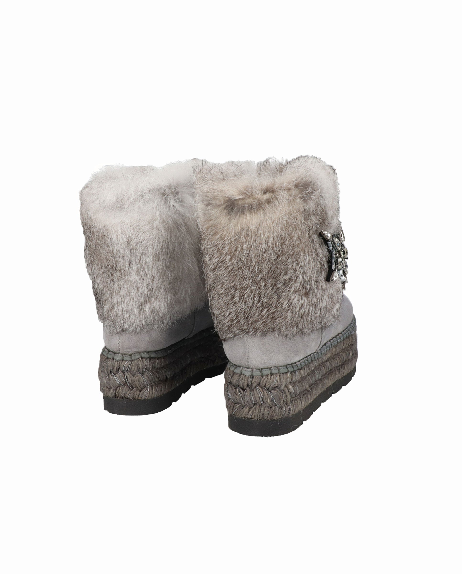 Bota baja en serraje gris Merce Doble