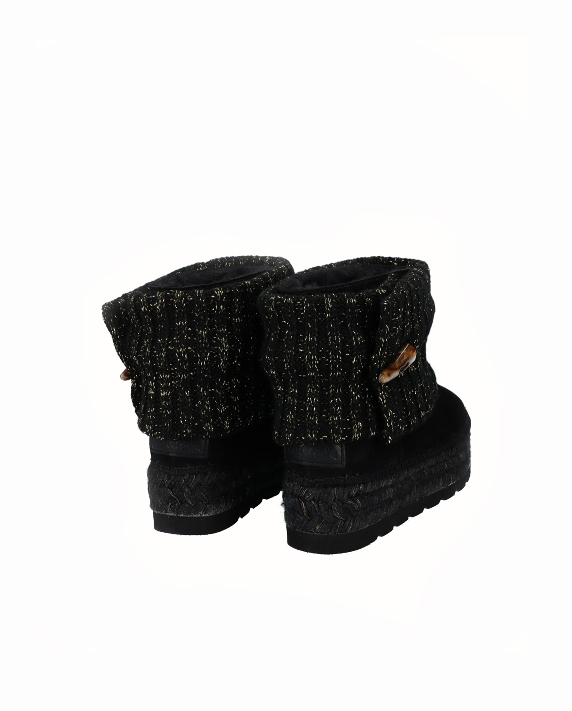 Bota baja en serraje negro Merce Doble