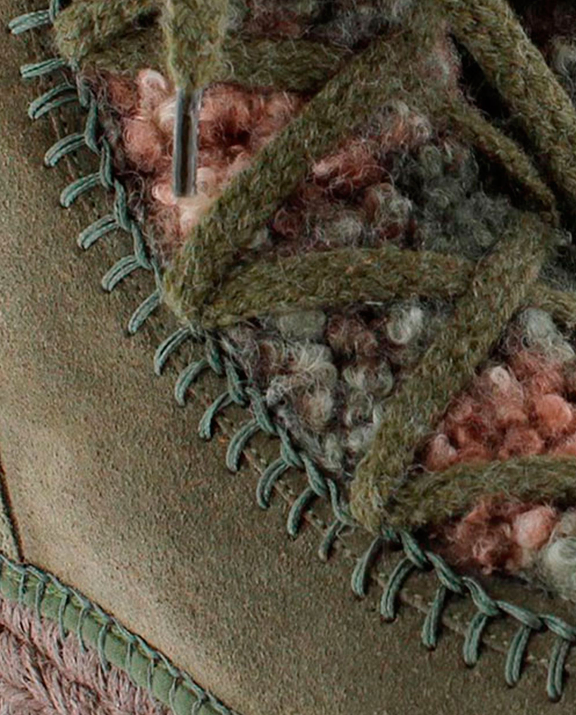 Khaki suede sheepskin boot Merce Doble