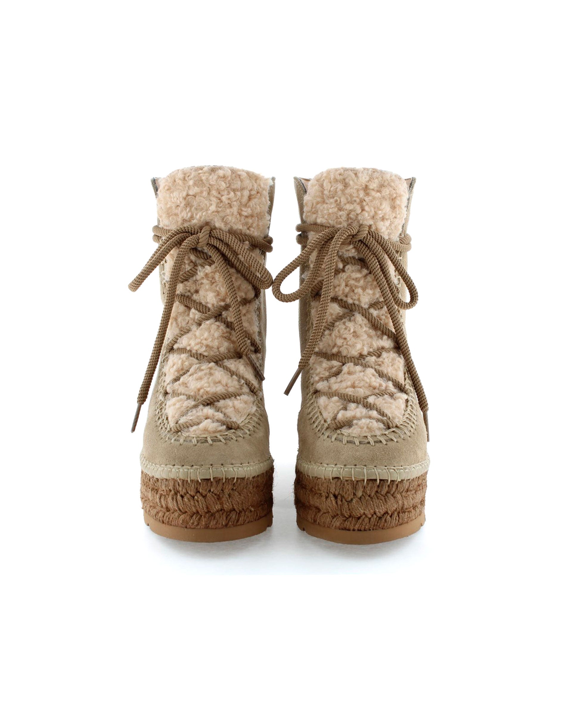 Taupe suede platform boot Merce Doble