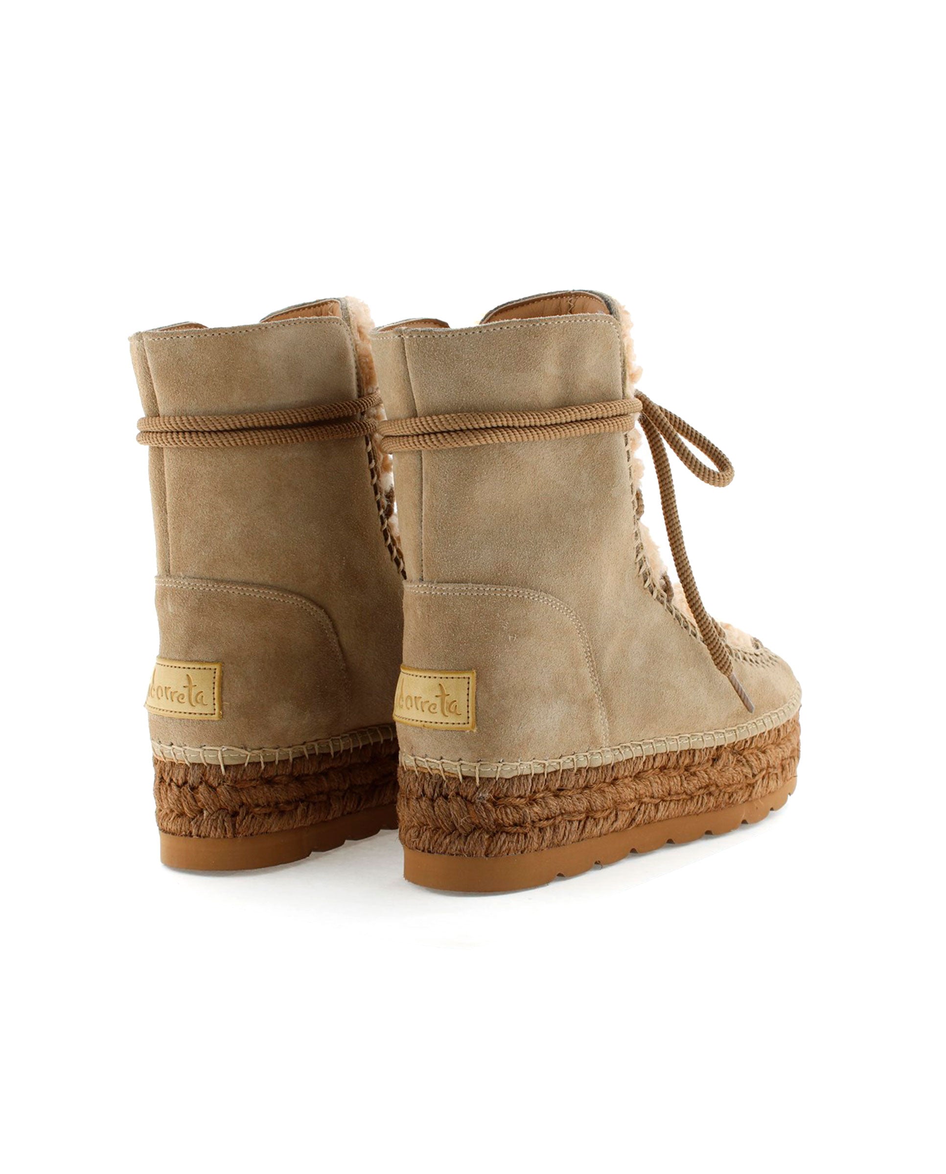 Taupe suede platform boot Merce Doble
