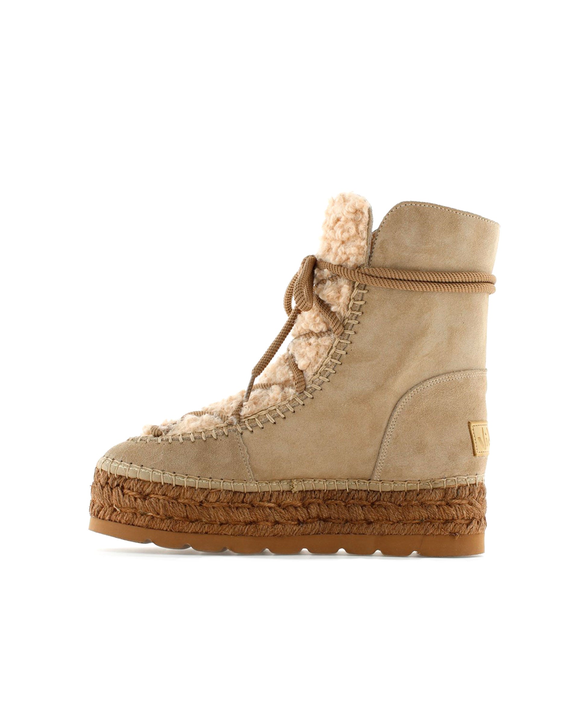 Taupe suede platform boot Merce Doble