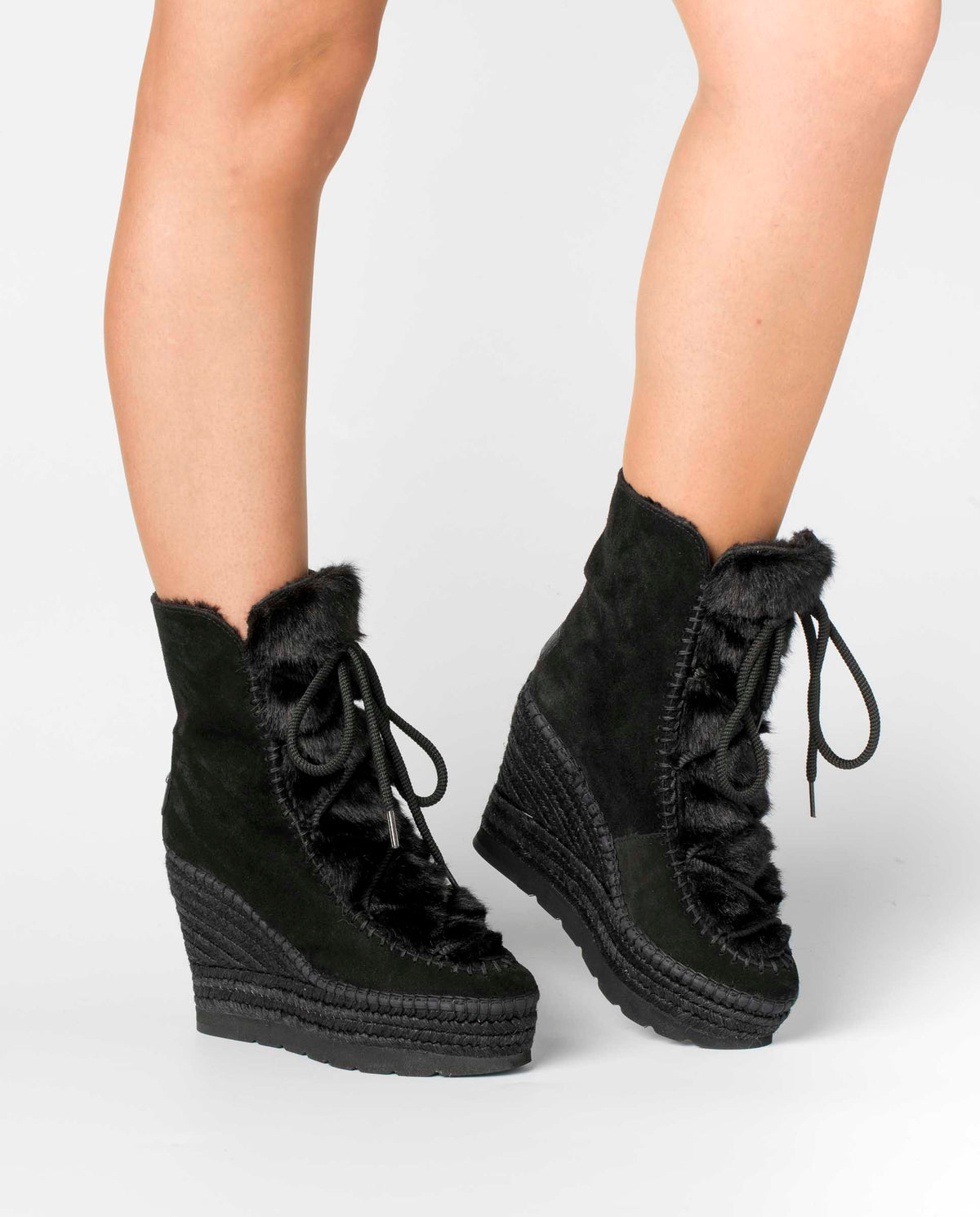 Botin de pelo en serraje negro Tilo 7