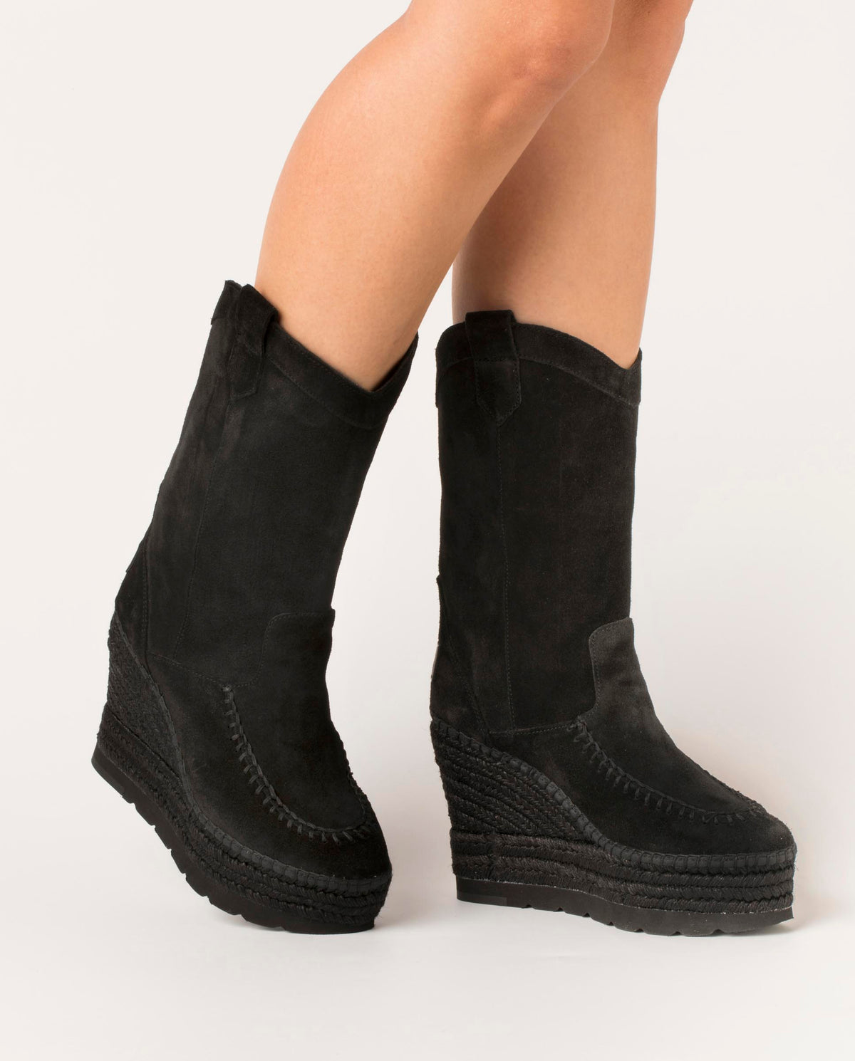 Bota Cowboy en serraje negro Tilo 7