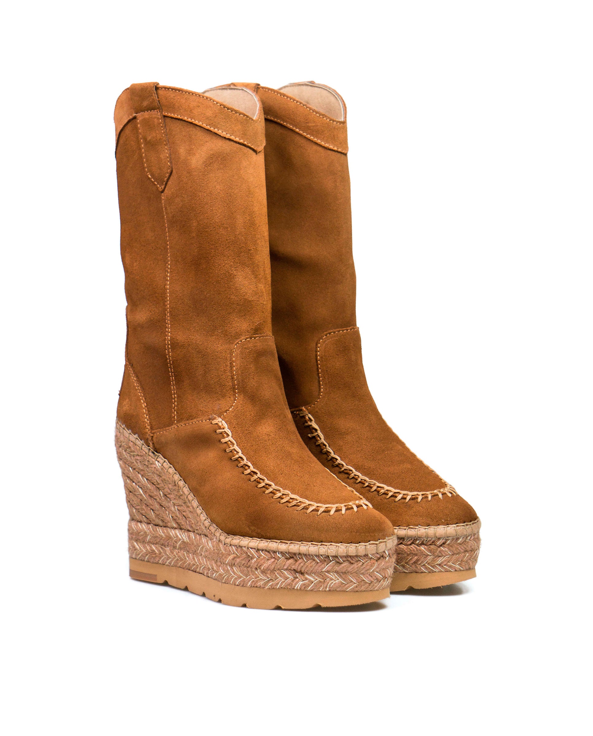Bota Cowboy en serraje camel Tilo 7