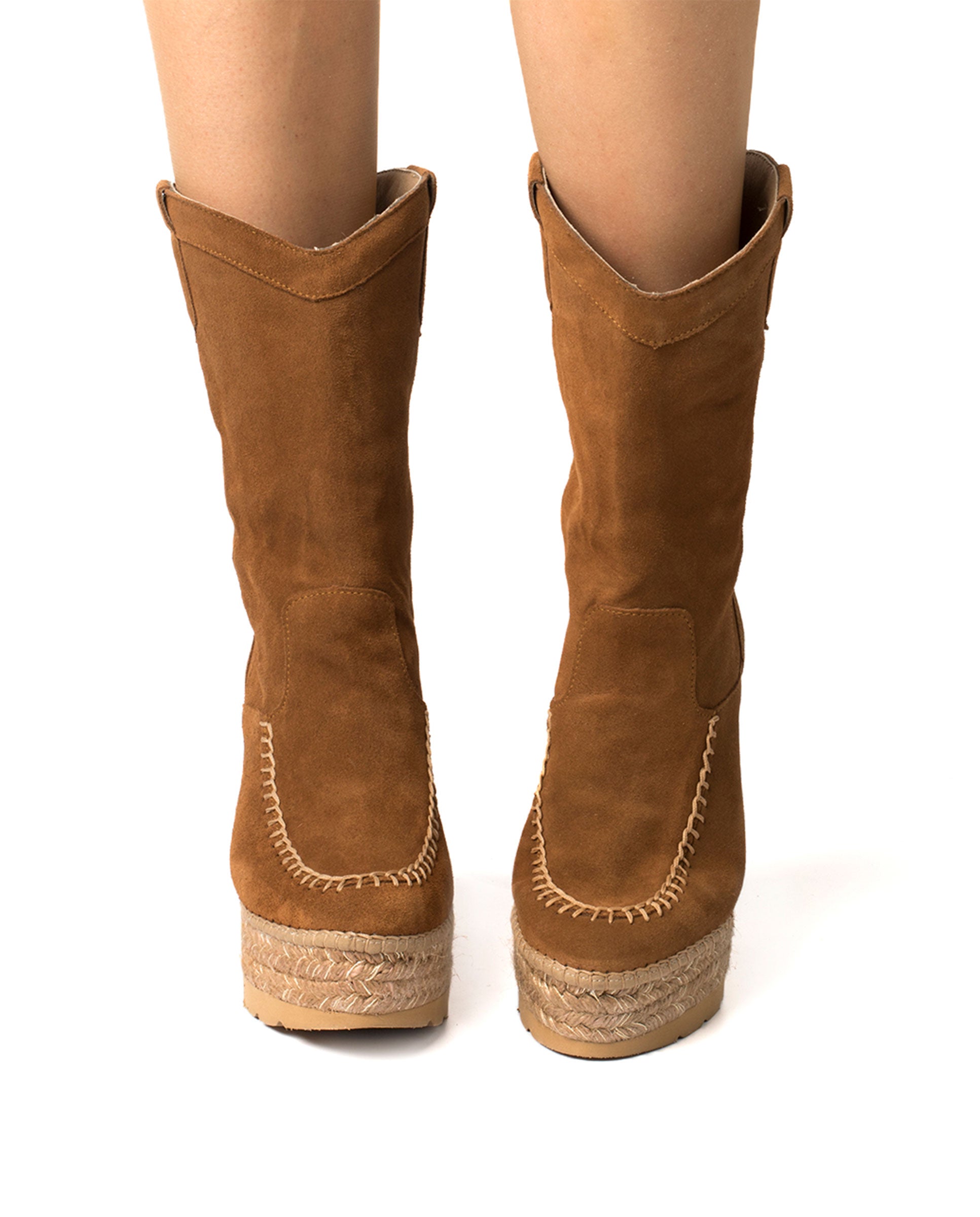 Bota Cowboy en serraje camel Tilo 7