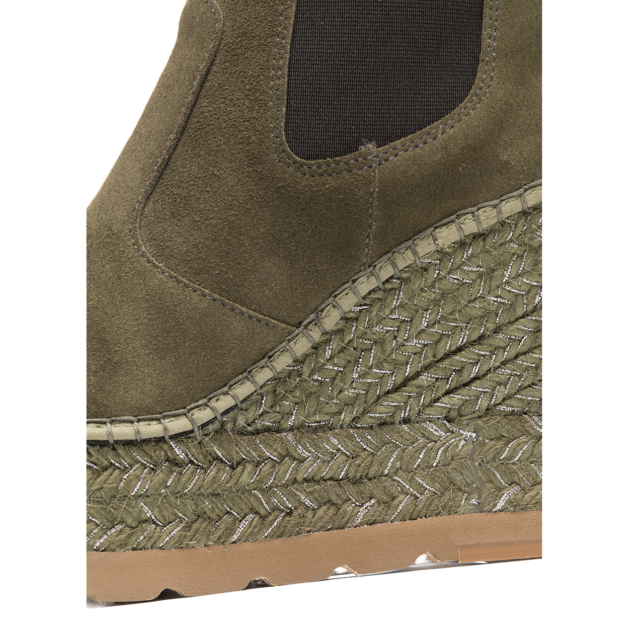 Bota alta Chelsea en serraje kaki Tilo 7