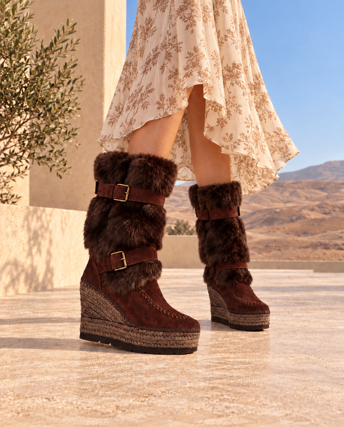 BOTA PELO ADORNO HEBILLA TILO 7 MARRON
