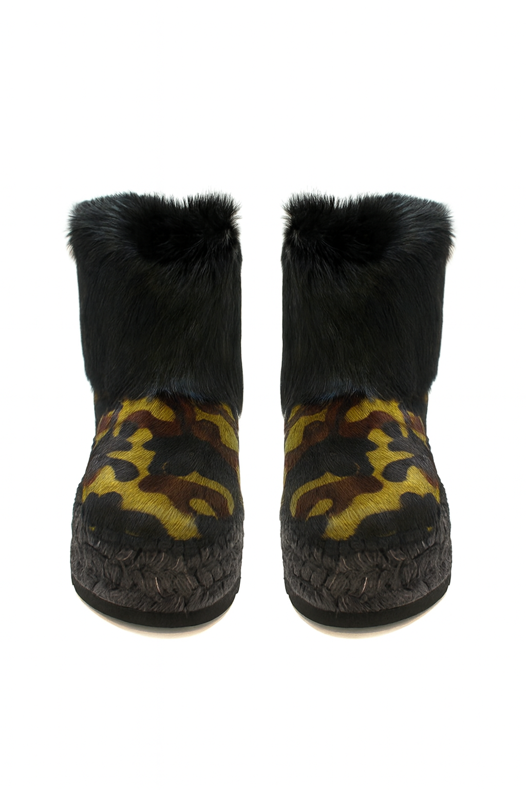 Bota baja en pelo natural verde Merce Doble